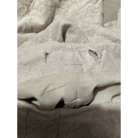 Jason Wu Linen Blend Tan Khaki High Rise Trousers Braid Accent 6 Cropped - Picture 8 of 9